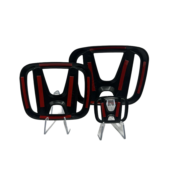 3 Pack Gloss Black Emblem Overlay Set Front/Rear/Interior 11th gen - 3M Adhesive