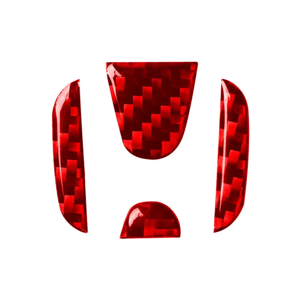 Carbon Fiber Steering Wheel Logo Decal Sticker for Civic CR-V Accord Odyssey - Emblem Protector, Easy Install