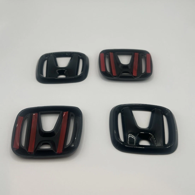 4 Pack Gloss Black Emblem Overlay Rims(ACCORD) - 3M Adhesive