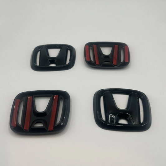 4 Pack Gloss Black Emblem Overlay Rims 11th gen - 3M Adhesive