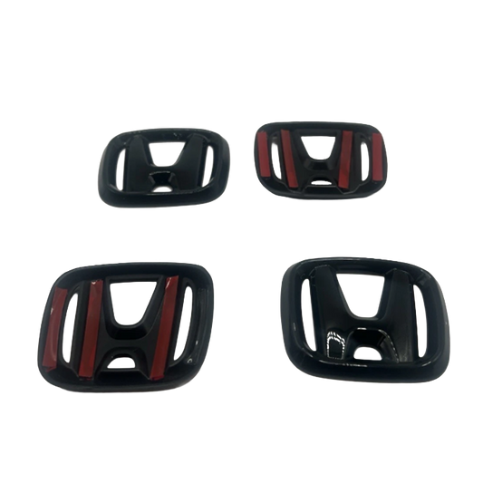 4 Pack Gloss Black Emblem Overlay Rims(ACCORD) - 3M Adhesive