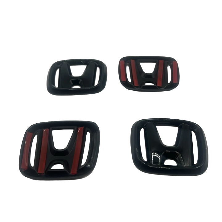 4 Pack Gloss Black Emblem Overlay Rims 11th gen - 3M Adhesive