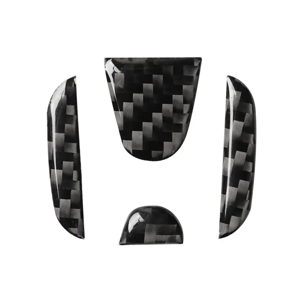Carbon Fiber Steering Wheel Logo Decal Sticker for Civic CR-V Accord Odyssey - Emblem Protector, Easy Install