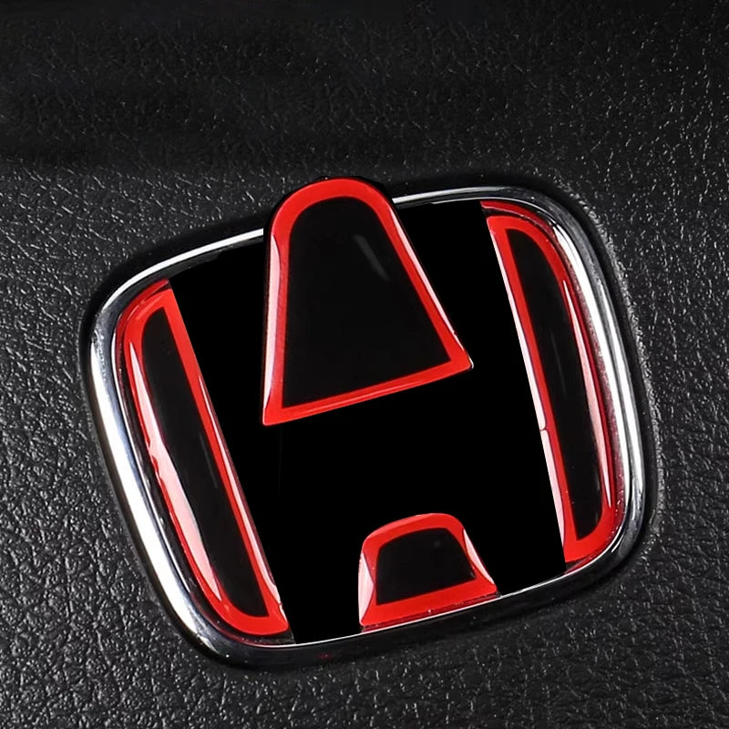Car Steering Wheel Front Emblem Badge Logo Sticker For Honda Accord Civic Spirior City FIT CRV Red Protective Decoration