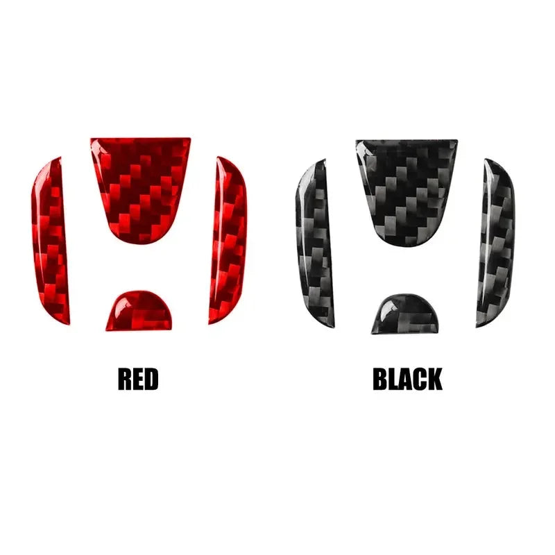 Carbon Fiber Steering Wheel Logo Decal Sticker for Civic CR-V Accord Odyssey - Emblem Protector, Easy Install