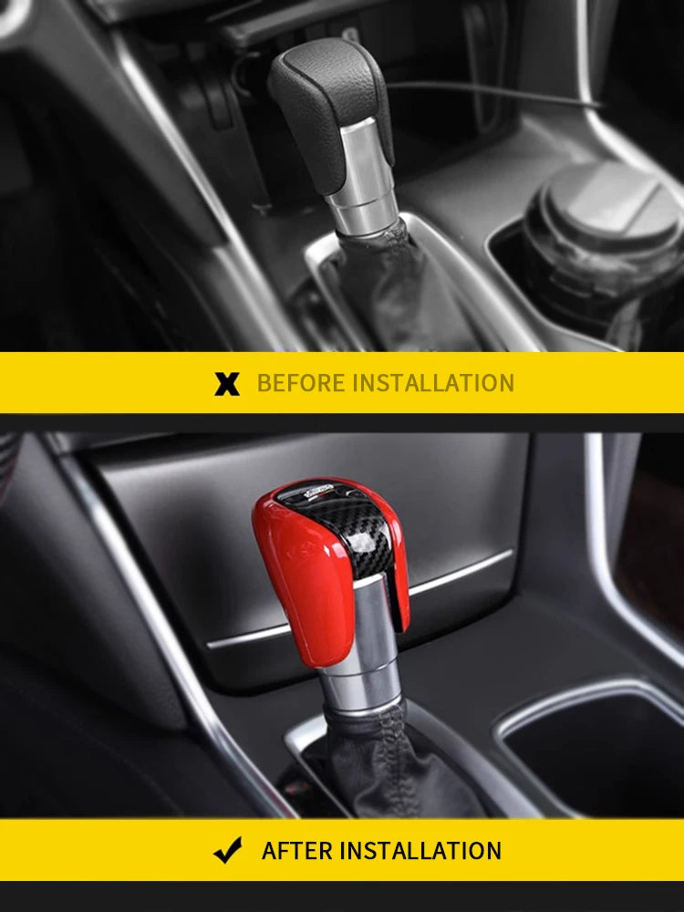 Shift Knob Covers | 3M Adhesive Cover for Civic Accord CR-V | Carbon Fiber, Wood, Gloss Black